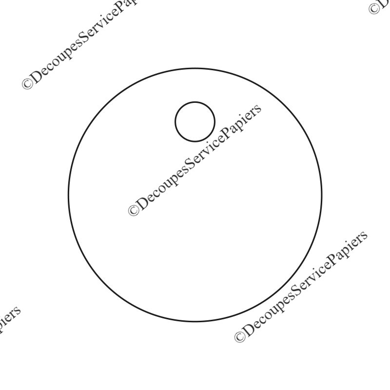 étiquette ronde D 45 trou 7 mm-ink